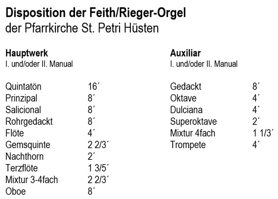 Disposition Feith-Rieger 1. Teil